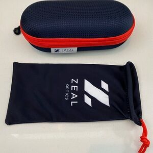 Zeal Optics Black and Red / orange Glasses Case with Pouch